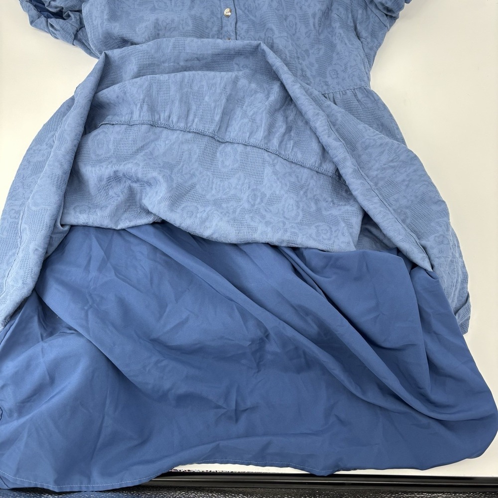 Baltic Born Camille Midi Dress Blue‎ Tiered Puff Sleeve Women's 2XL Lined Floral - Picture 4 of 9